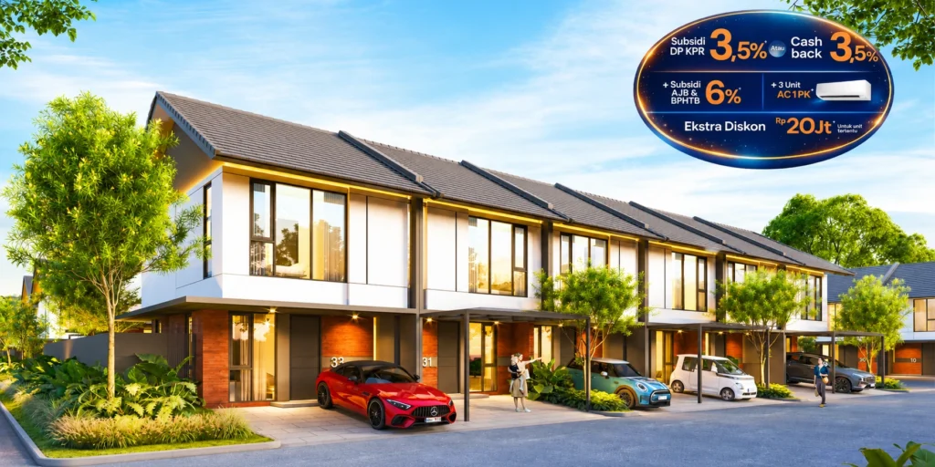 Cluster rumah eksklusif Cendana Suites Lippo Cikarang dengan fasilitas clubhouse dan kenyamanan modern
