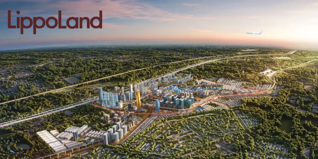 "Masterplan kawasan kota mandiri Lippo Cikarang dengan area hunian, bisnis, dan kawasan industri Cikarang"