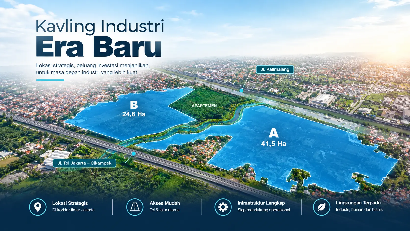Kavling industri Era Baru di Lippo Cikarang dengan akses Tol Jakarta-Cikampek dan Jl. Kalimalang